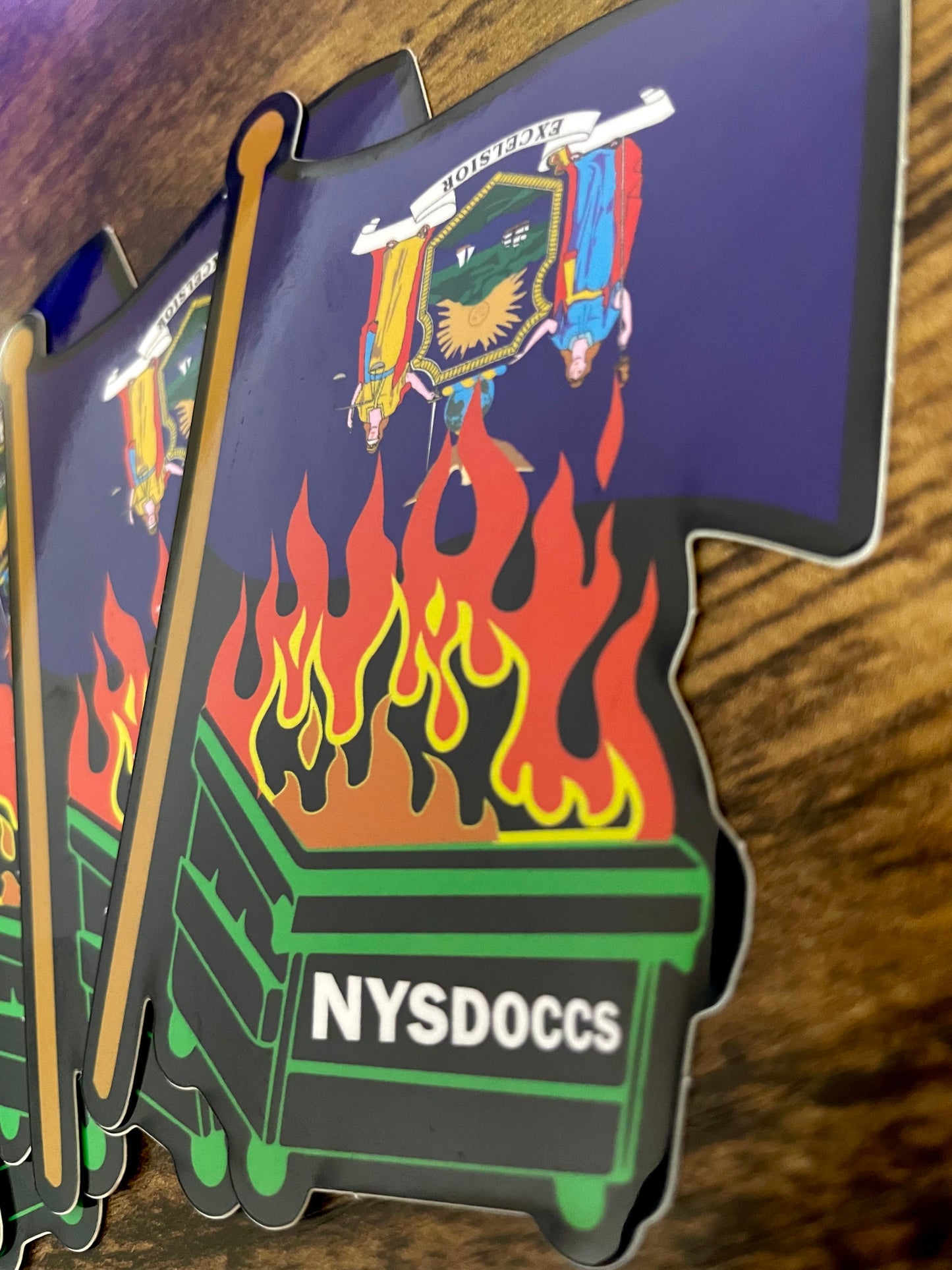 5 Pack DOCCS Dumpster Fire STICKER